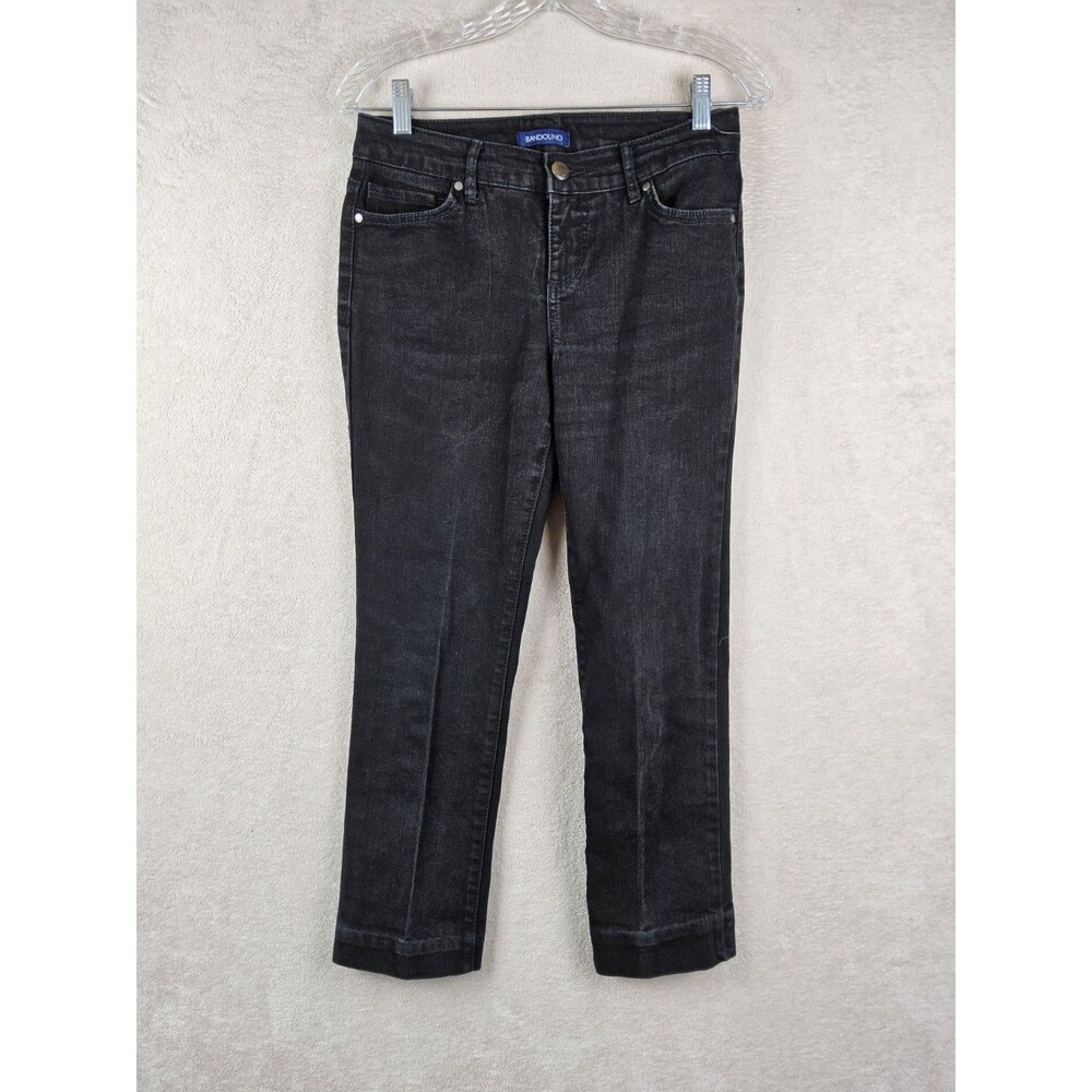 Bandolino Women's Mandie Straight Denim Black Jeans Size 4P